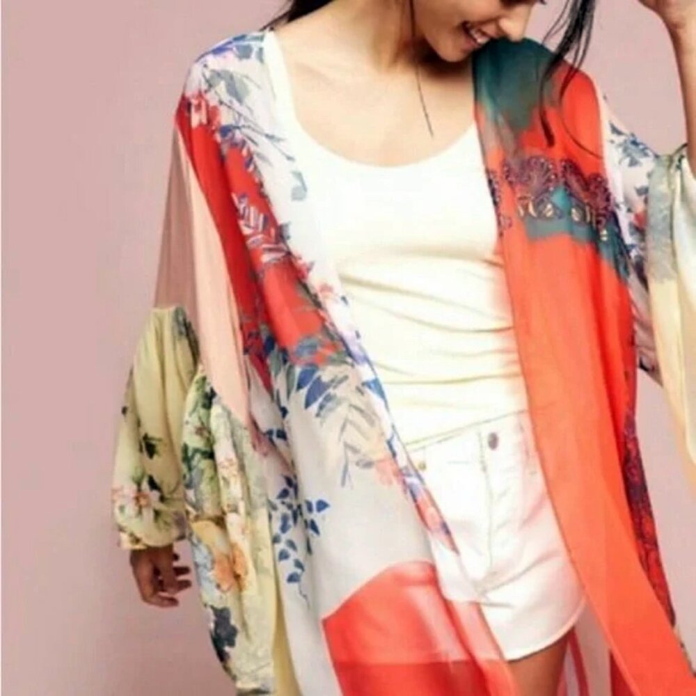 Anthropologie Floral Floreat Kimono | Excellent | Dry Cleaned